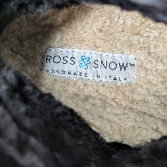 ROSS & SNOW STEFANA BLACK CAMO LEATHER MOTO BOOT SHEARLING ITALY.. Size..8.5 - Picture 5 of 9